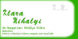 klara mihalyi business card